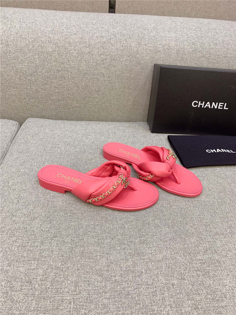 Best Replica chanel flip-flop chain sheepskin slippers - Colareps