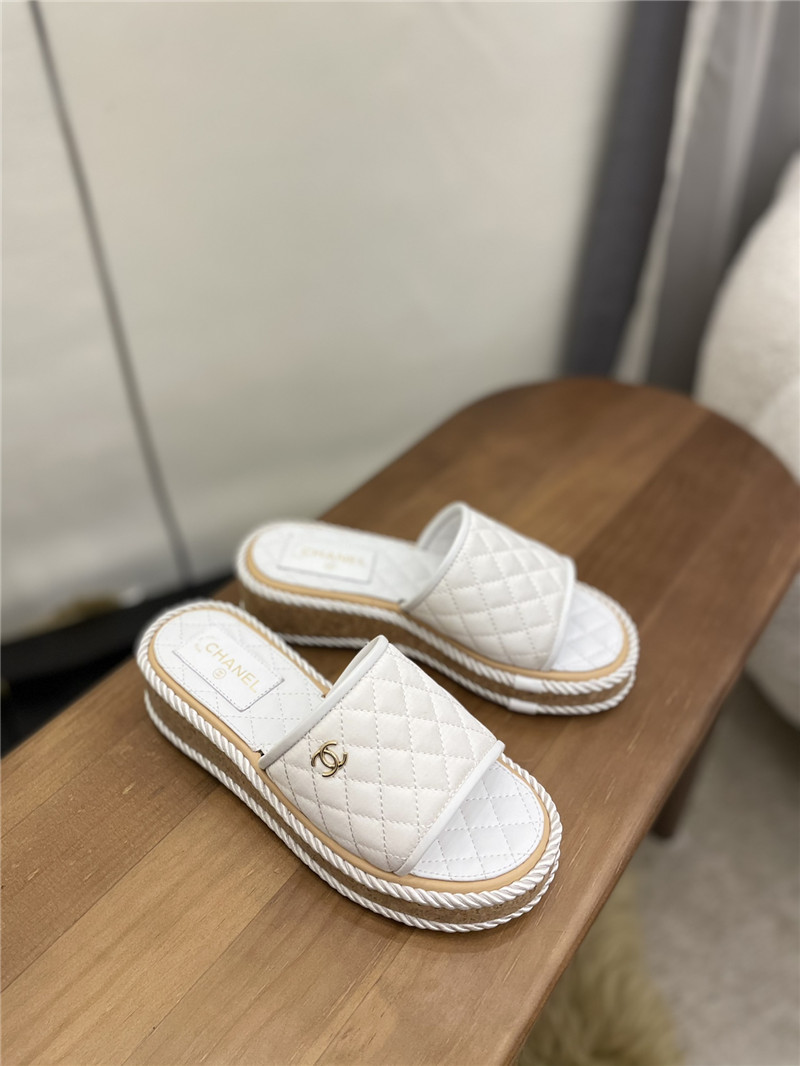 Best Replica chanel diamond wedge slippers - Colareps