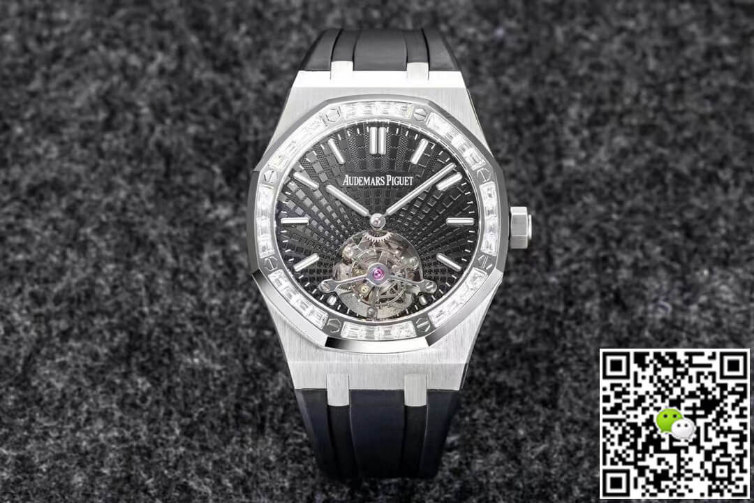 Best Replica Replica Audemars Piguet Royal Oak Tourbillon 1:1 Best Edition R8 Factory V3 Black Rubber Strap - Colareps