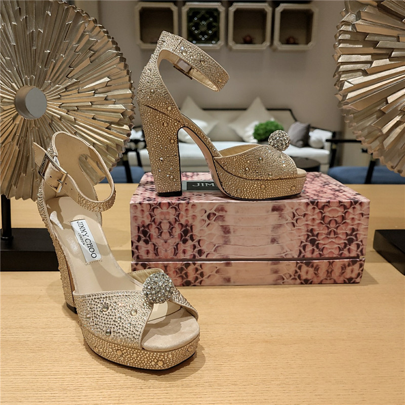 Best Replica Jimmy Choo hot diamond pearl crystal ball sandals - Colareps