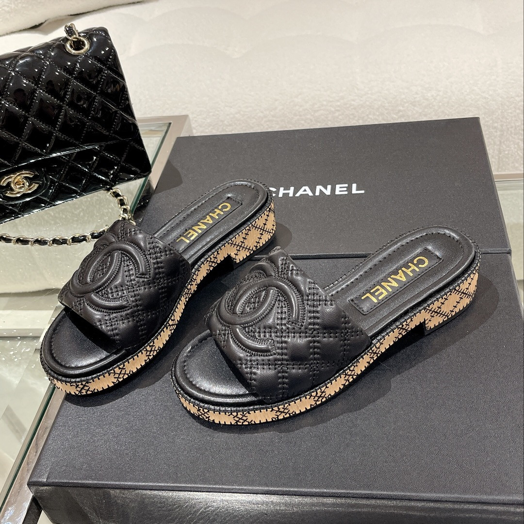 Best Replica Chanel new wooden heel slippers - Colareps