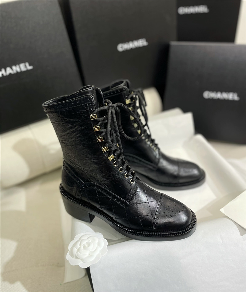 Best Replica chanel diamond leather flat martin boots - Colareps
