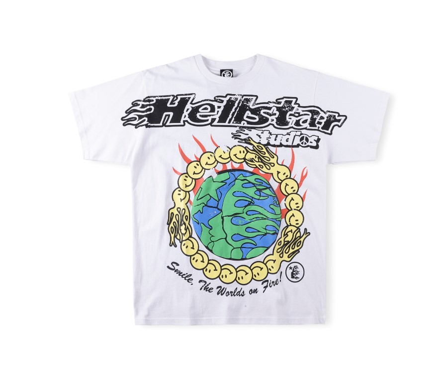 Best Replica 1:1 quality version Earth burning logo print tee - Colareps