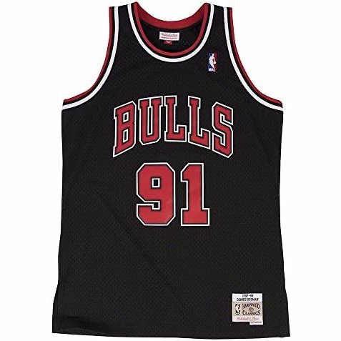 Best Replica DENNIS RODMAN CHICAGO BULLS BLACK THROWBACK JERSEY - Colareps