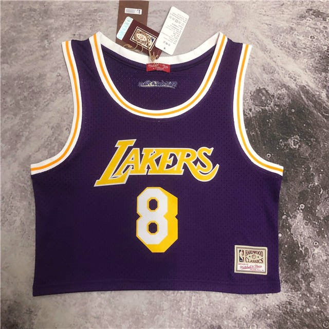 Best Replica KOBE BRYANT LOS ANGELES LAKERS WOMEN'S CROP TOP THROWBACK JERSEY - Colareps