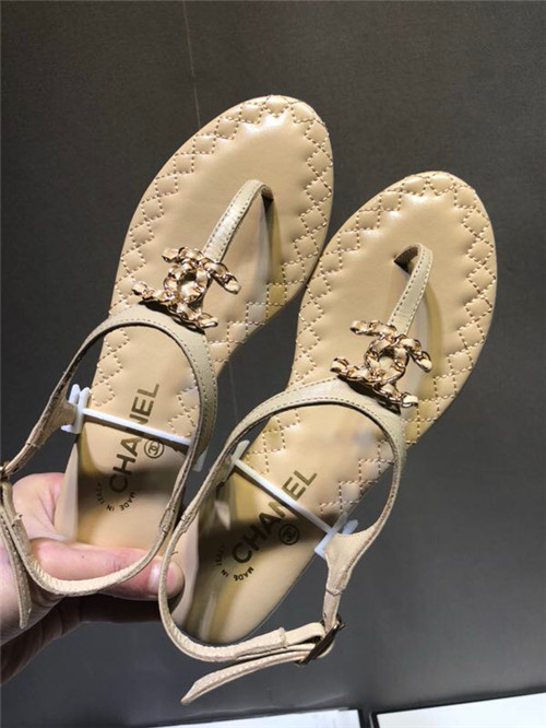 Best Replica chanel sheepskin flat sandals - Colareps