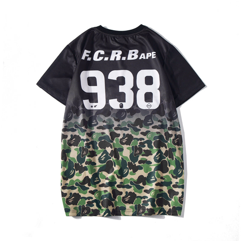 Best Replica Bape x FCRB T Shirt Bape Camo Gradient Cotton Tee 1361 - Colareps