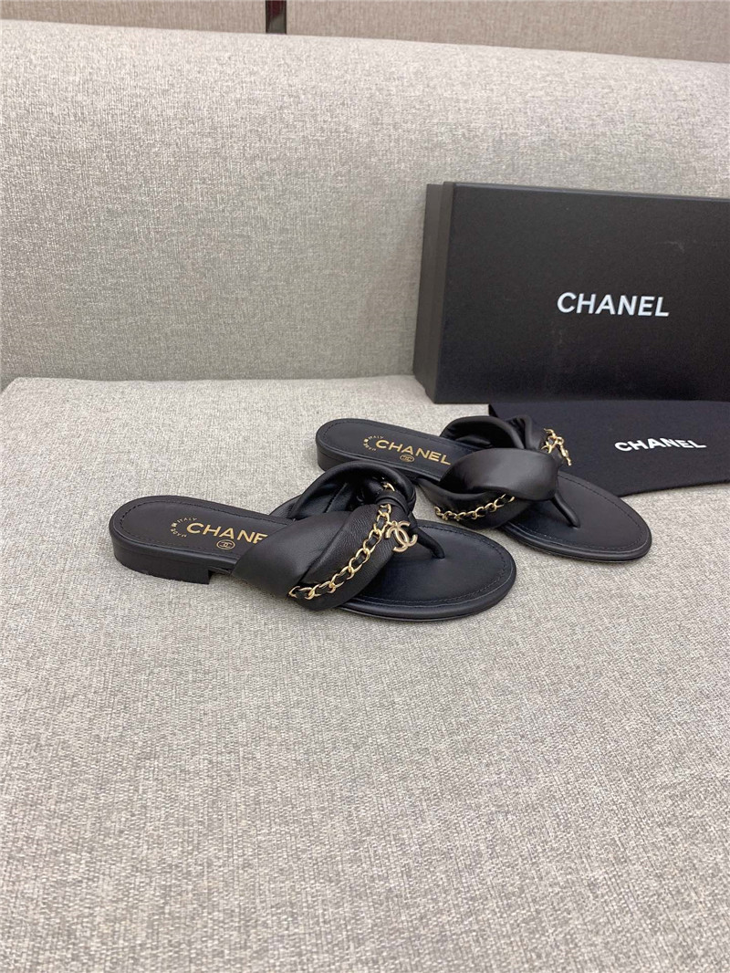 Best Replica chanel flip-flop chain sheepskin slippers - Colareps