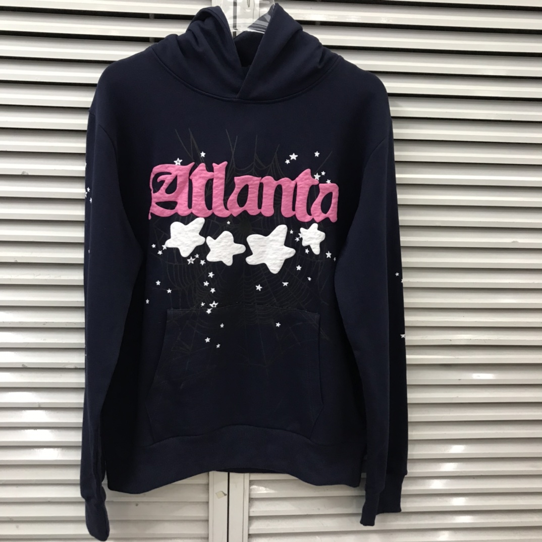 Best Replica Teenage girls pink Atlanta back roaming stars foam print hoodie - Colareps