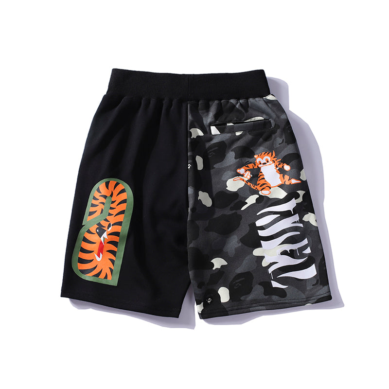 Best Replica BAPE Shorts Shark Tiger Camo Black Grey Pants HDCP8661 - Colareps