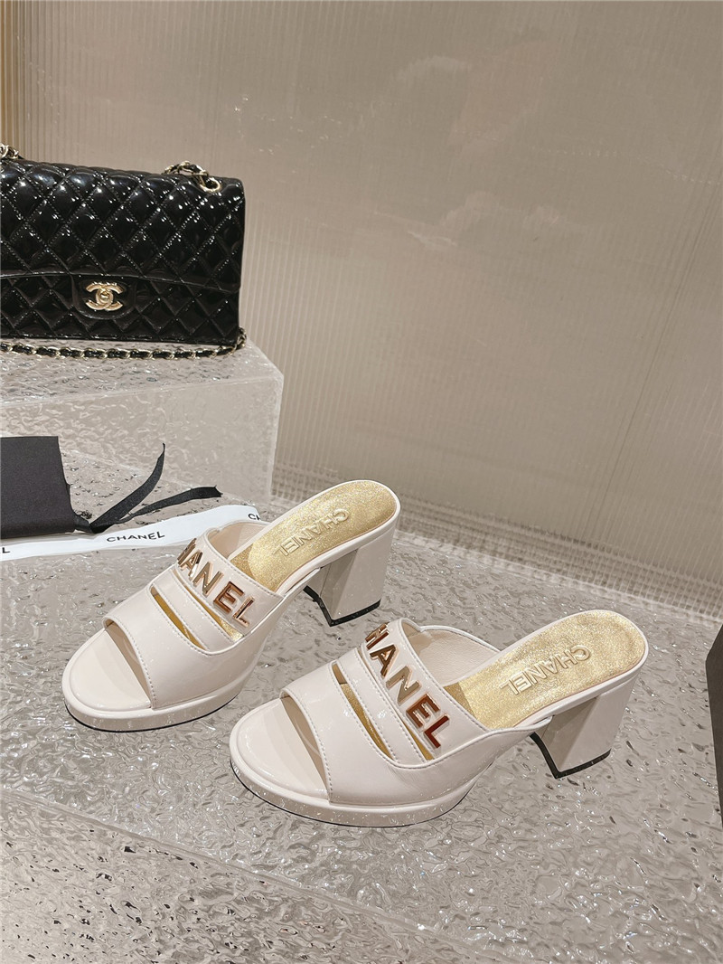 Best Replica chanel platform high heel slippers - Colareps