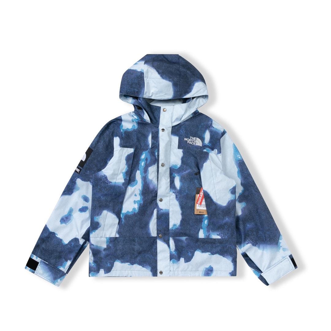 Best Replica SUPREME THE NORTH FACE BLEACHED DENIM PRINT MOUNTAIN JACKET - Colareps