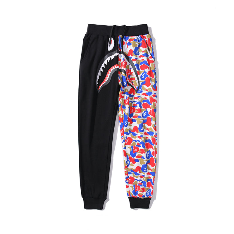 Best Replica BAPE Shark Camo Track Pants Sweatpants Black White HDCP8752 - Colareps