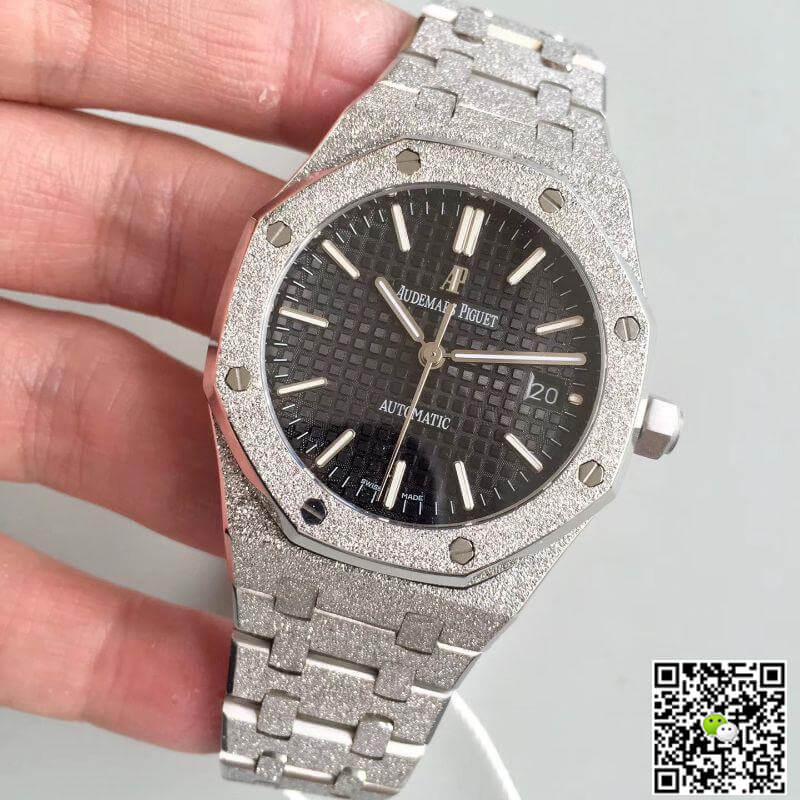 Best Replica Replica Audemars Piguet Royal Oak 15454BC.GG.1259BC.01 OM Factory 1:1 Best Edition Swiss ETA3120 Black Textured Dial - Colareps