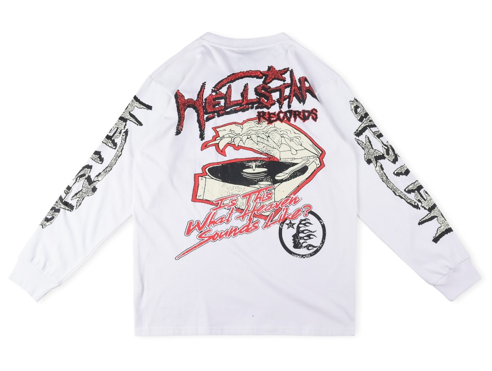 Best Replica HellStar Replica Devil's Gramophone Print Long Sleeve Sweatshirt - Colareps