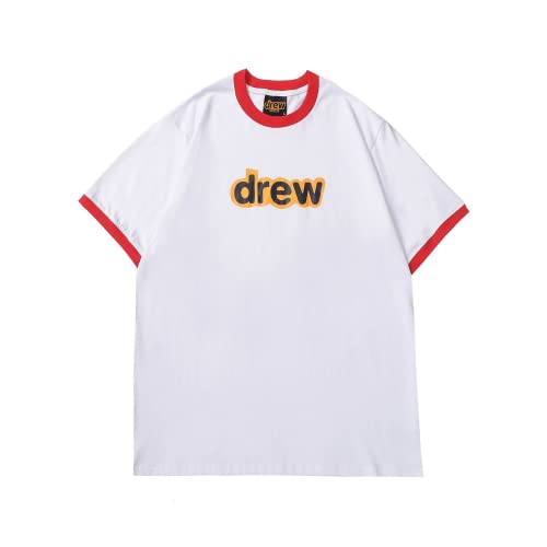 Best Replica Drew red stroke white tee - Colareps