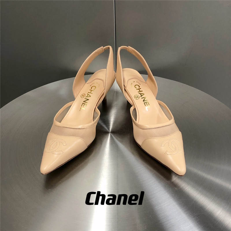 Best Replica chanel mesh pointed toe cat heels - Colareps