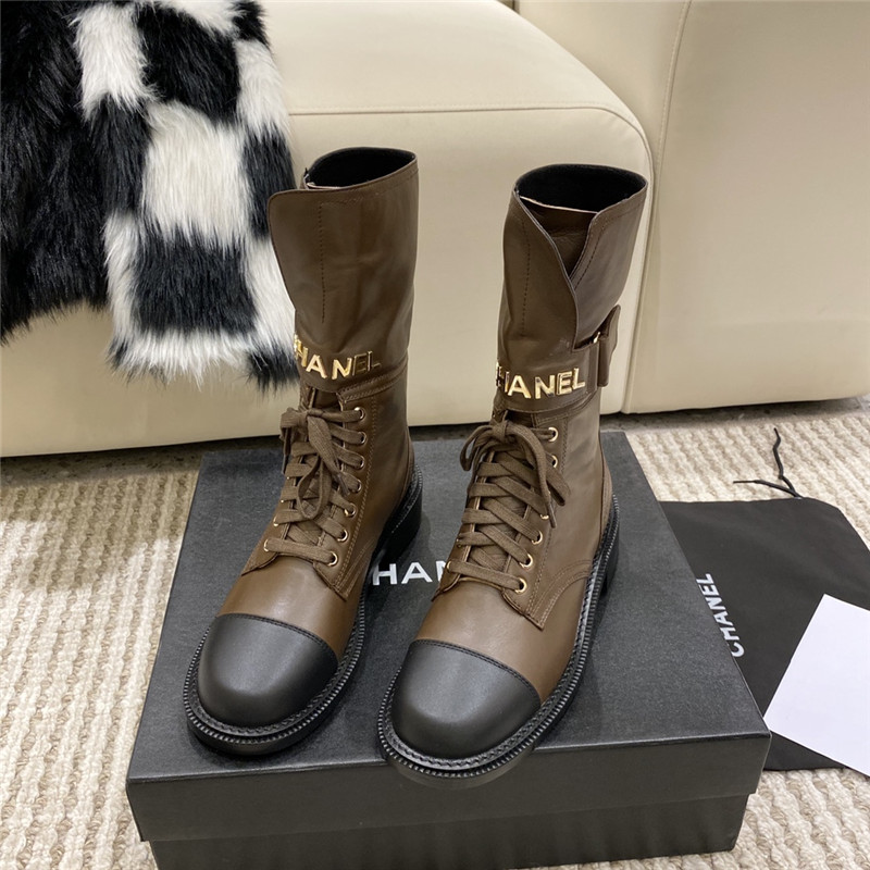 Best Replica chanel metal letter logo ankle boots - Colareps