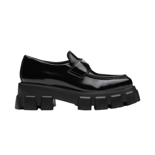 Best Replica Prada loafers Dupe MONOLITH BRUSHED LEATHER  PRS034 - Colareps