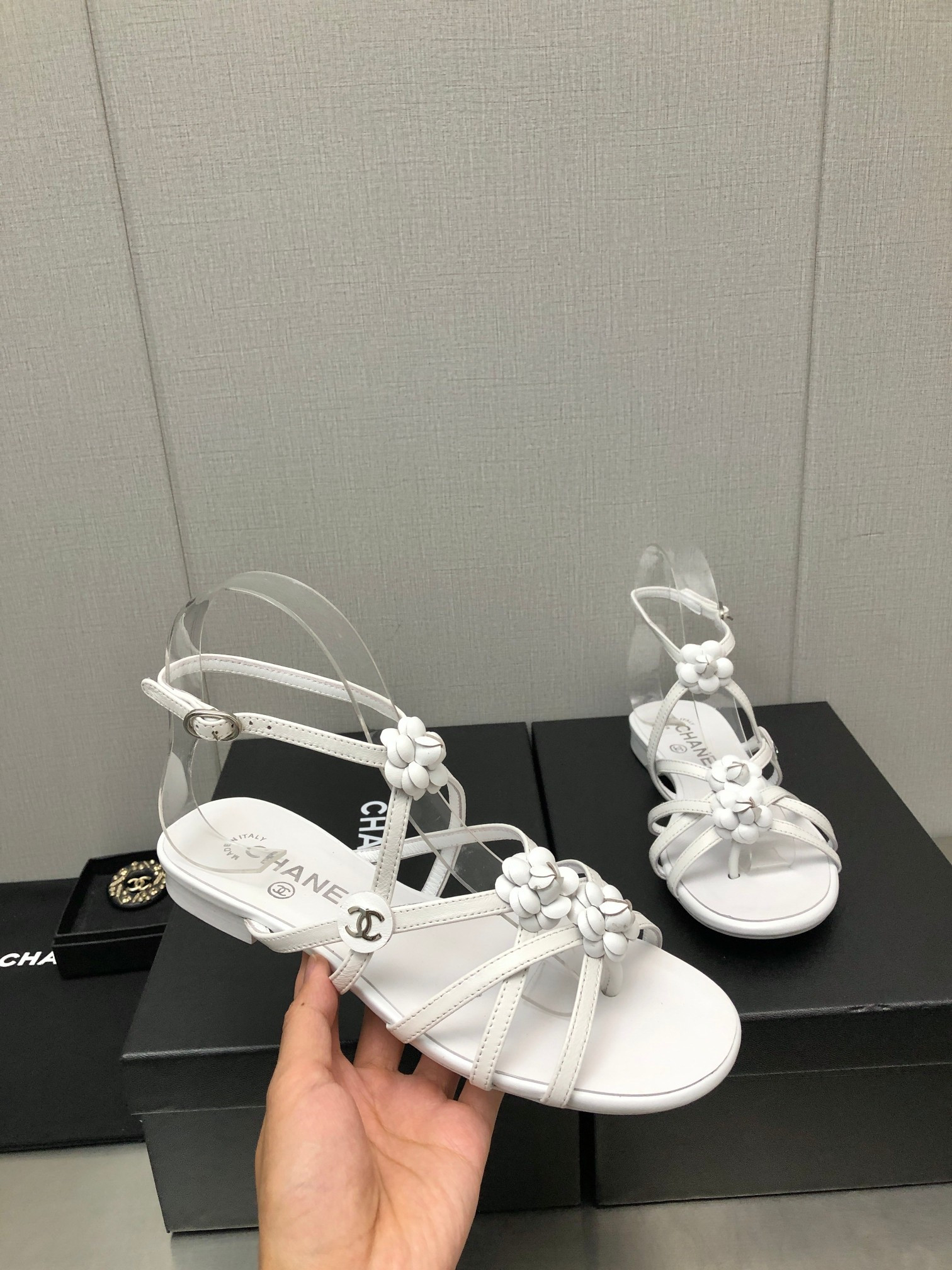Best Replica chanel classic chain accessories flower sandals - Colareps