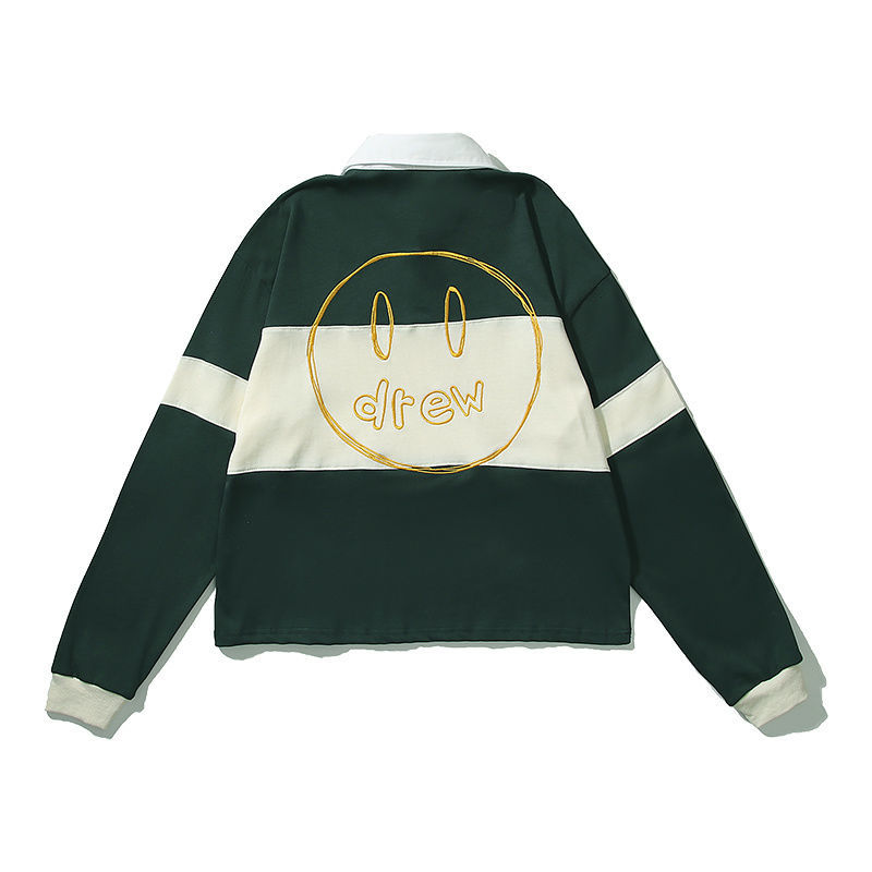 Best Replica Drew Shirt Collar Long Sleeve T-shirt Olive Green - Colareps