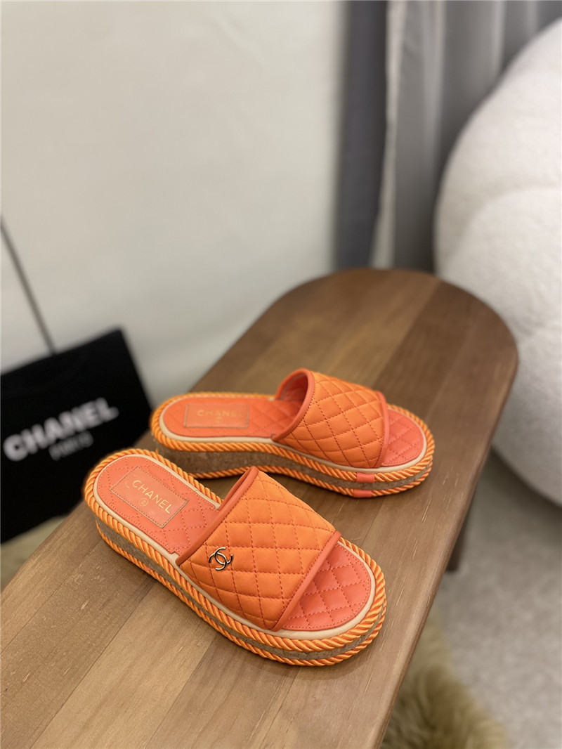 Best Replica chanel diamond wedge slippers - Colareps