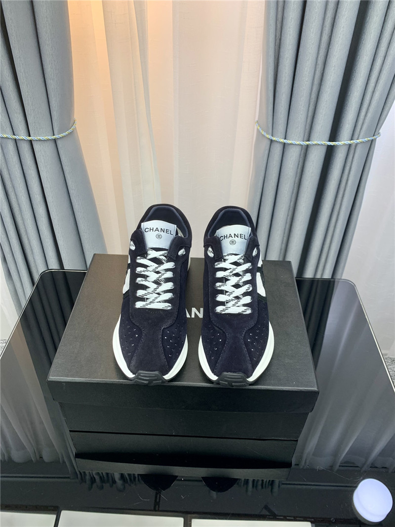 Best Replica chanel logo suede sneakers - Colareps