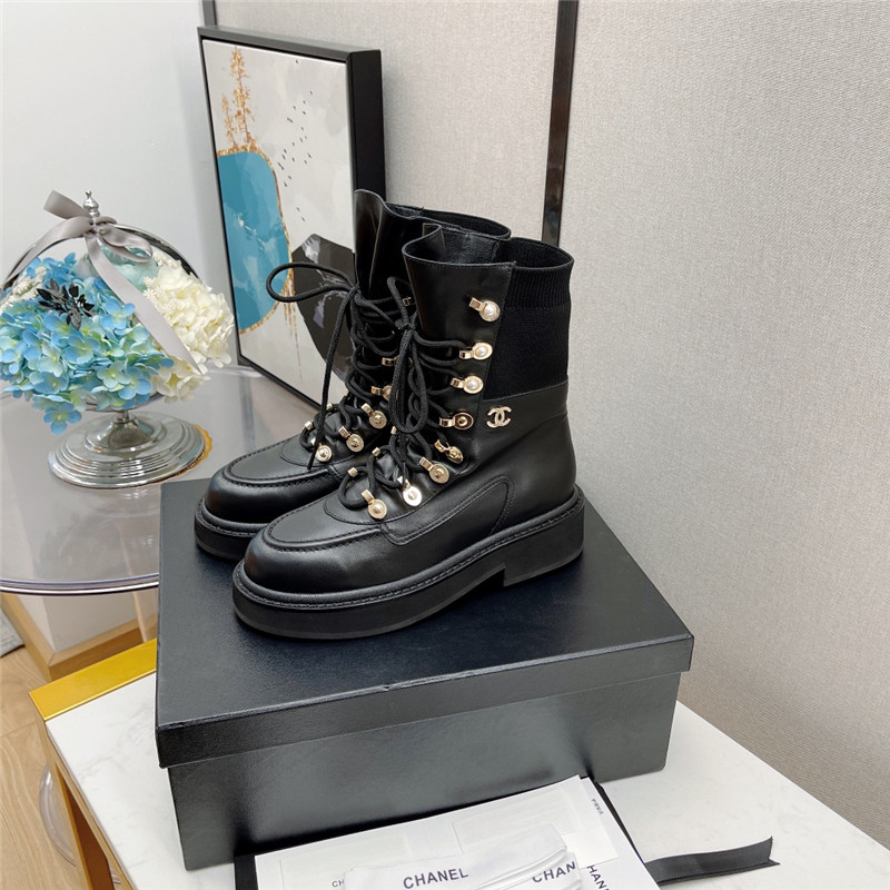 Best Replica chanel platform lace-up Martin boots - Colareps