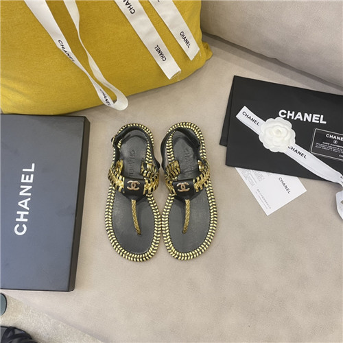 Best Replica Chanel Flat Dupes woven thong sandals - Colareps