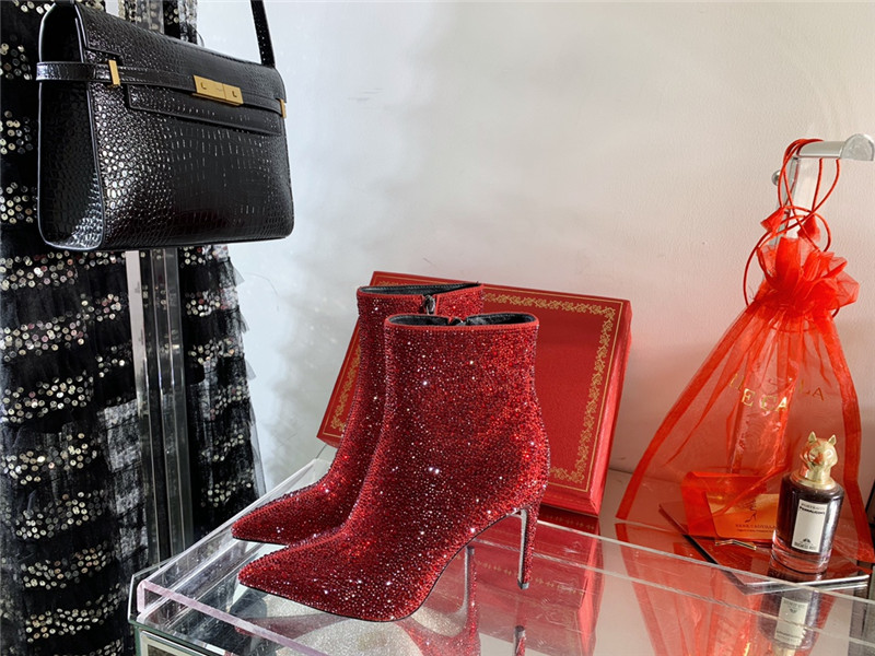 Best Replica Rene Caovilla drilled pointed high heel booties - Colareps