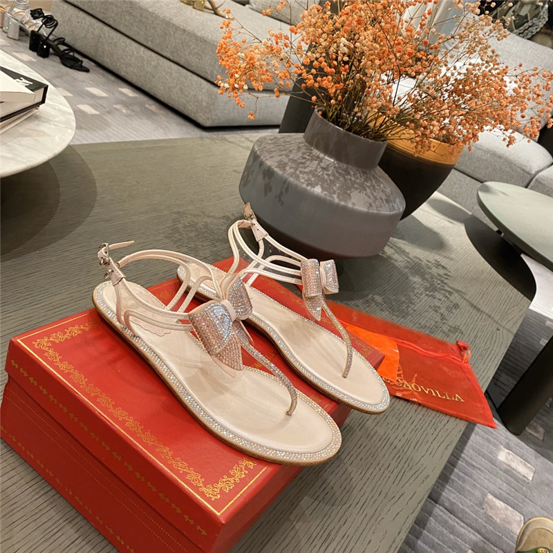 Best Replica rene caovilla flip flops bow flat sandals - Colareps