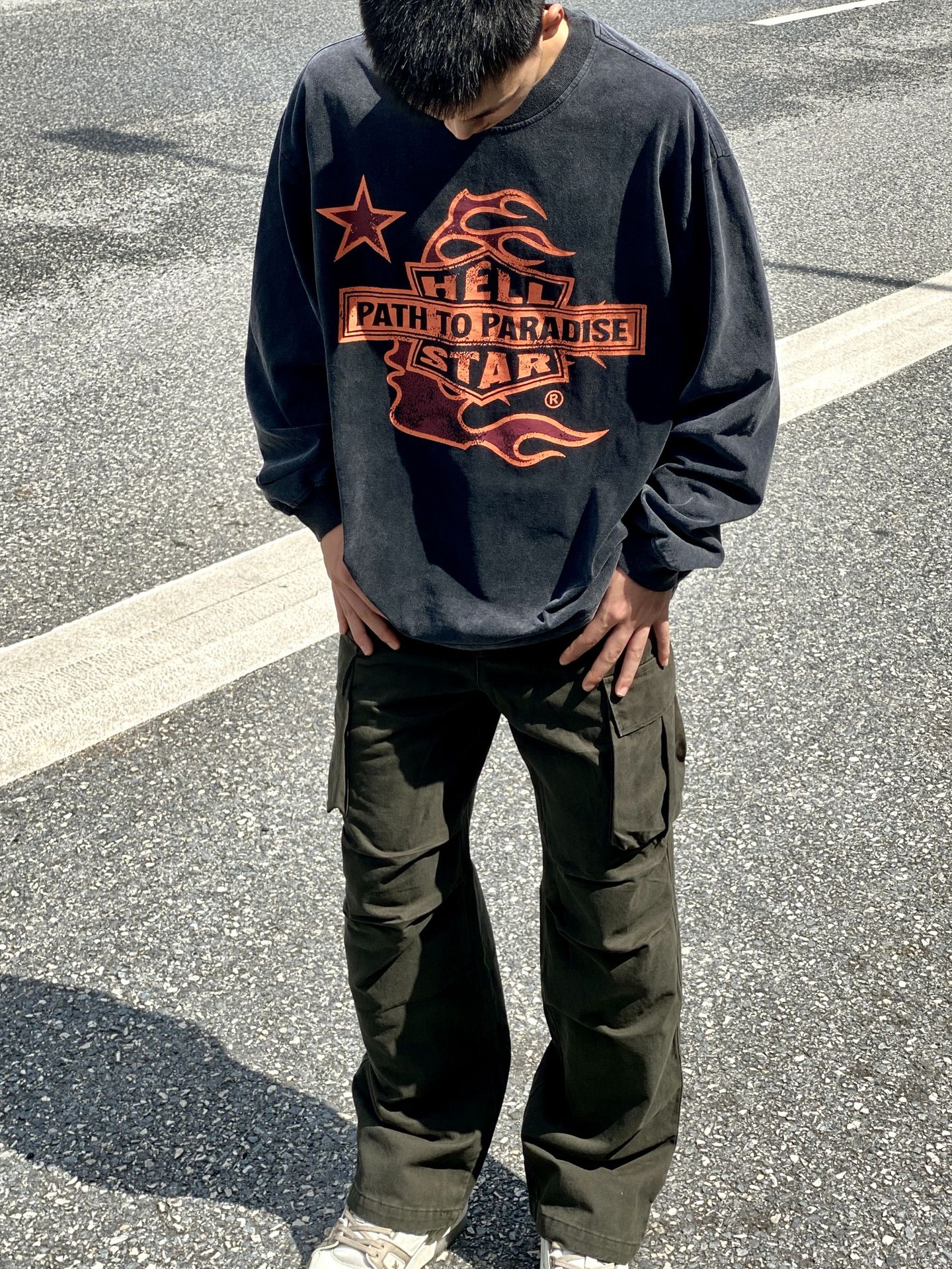 Best Replica Tribute to Harley Print Long Sleeve Shirt - Colareps