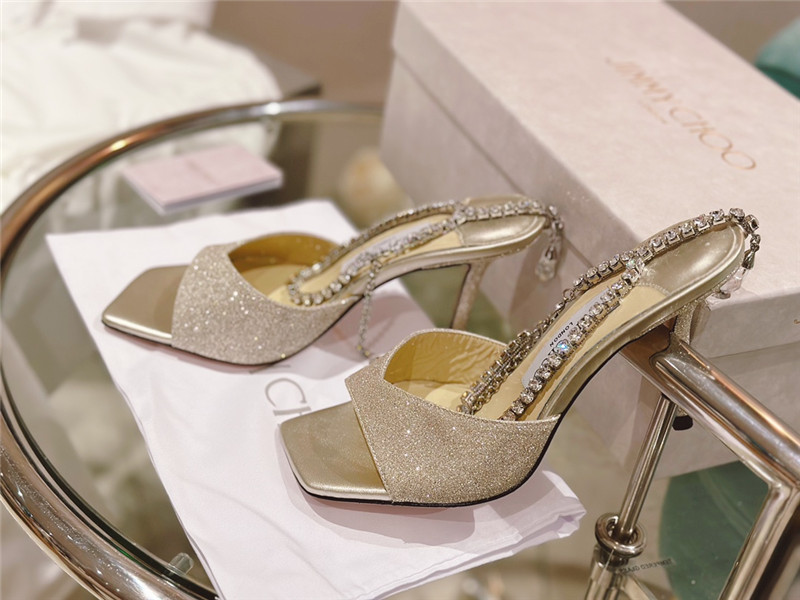 Best Replica Jimmy Choo Pearl Heels Dupe Rhinestone Chain Heels - Colareps