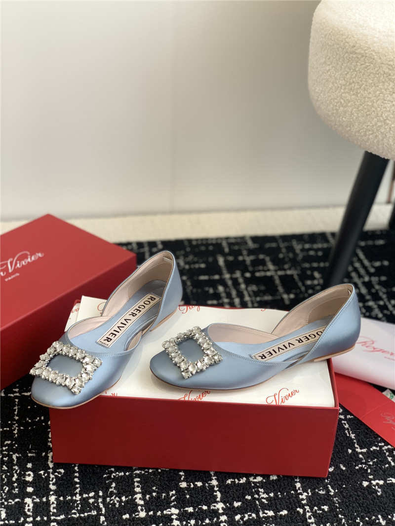 Best Replica Roger vivier hollow silk satin diamond buckle flat shoes - Colareps