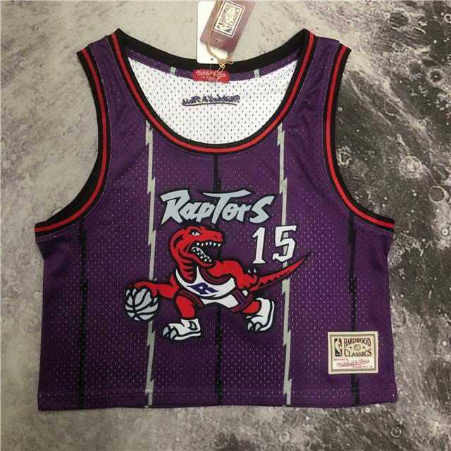 Best Replica VINCE CARTER TORONTO RAPTORS WOMEN'S CROP TOP THROWBACK JERSEY - Colareps