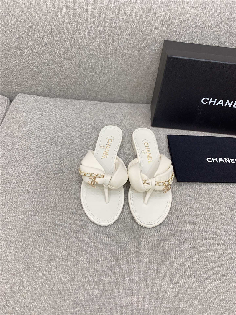 Best Replica chanel flip-flop chain sheepskin slippers - Colareps
