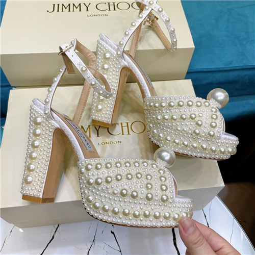 Best Replica jimmy choo pearl  block heels - Colareps