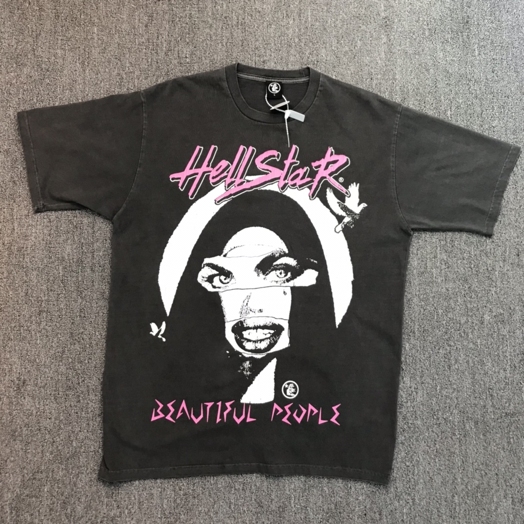 Best Replica 1:1 quality version Black &white big eye men and women cracked pulp printed tee - Colareps