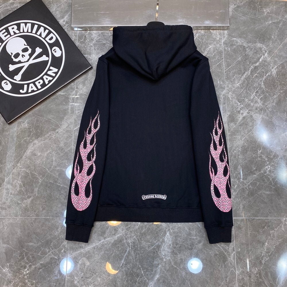 Best Replica Chrome Hearts Replica Pink Flame Hoodie Replica - Colareps