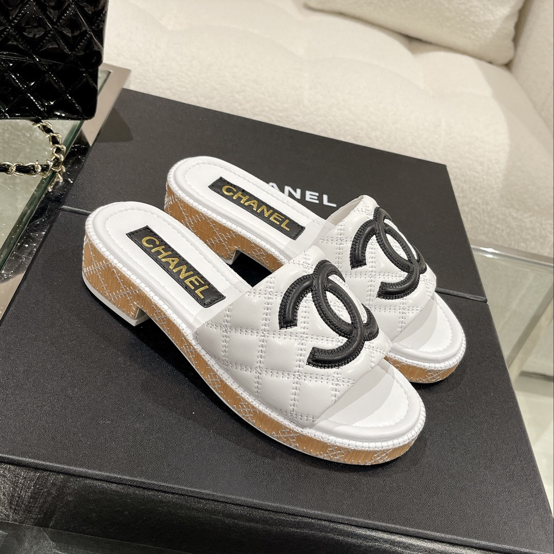 Best Replica Chanel new wooden heel slippers - Colareps