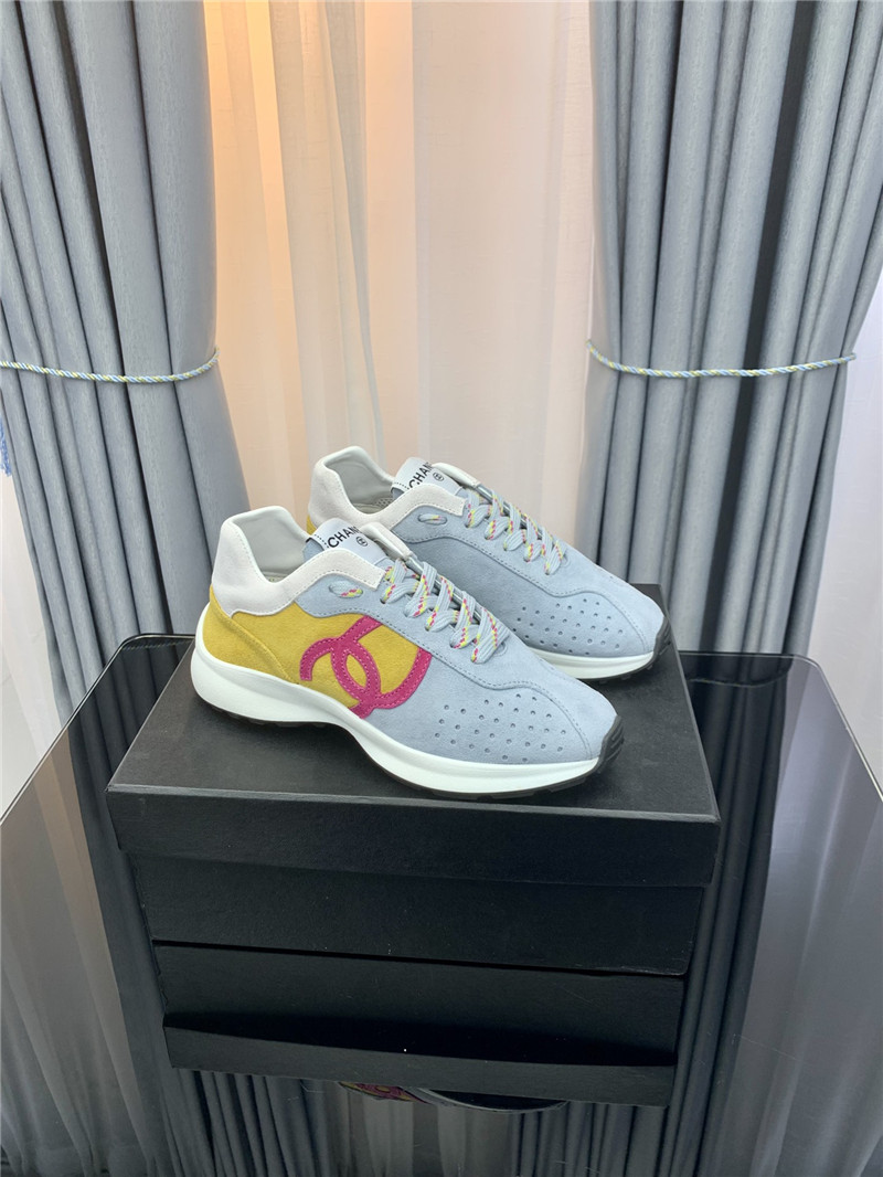 Best Replica chanel logo suede sneakers - Colareps