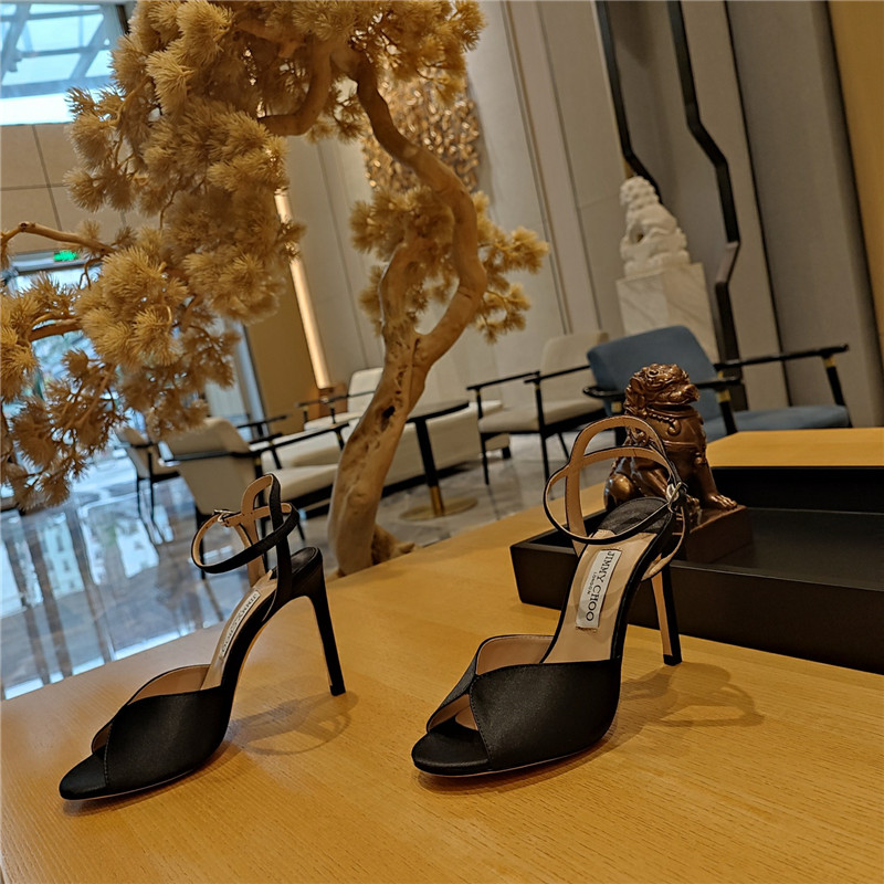 Best Replica Jimmy Choo handmade satin panel peep-toe sandals - Colareps