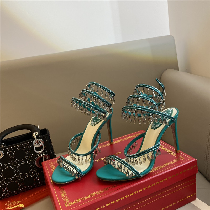 Best Replica Rene Caovilla Classic Snake Wrap Sandals - Colareps