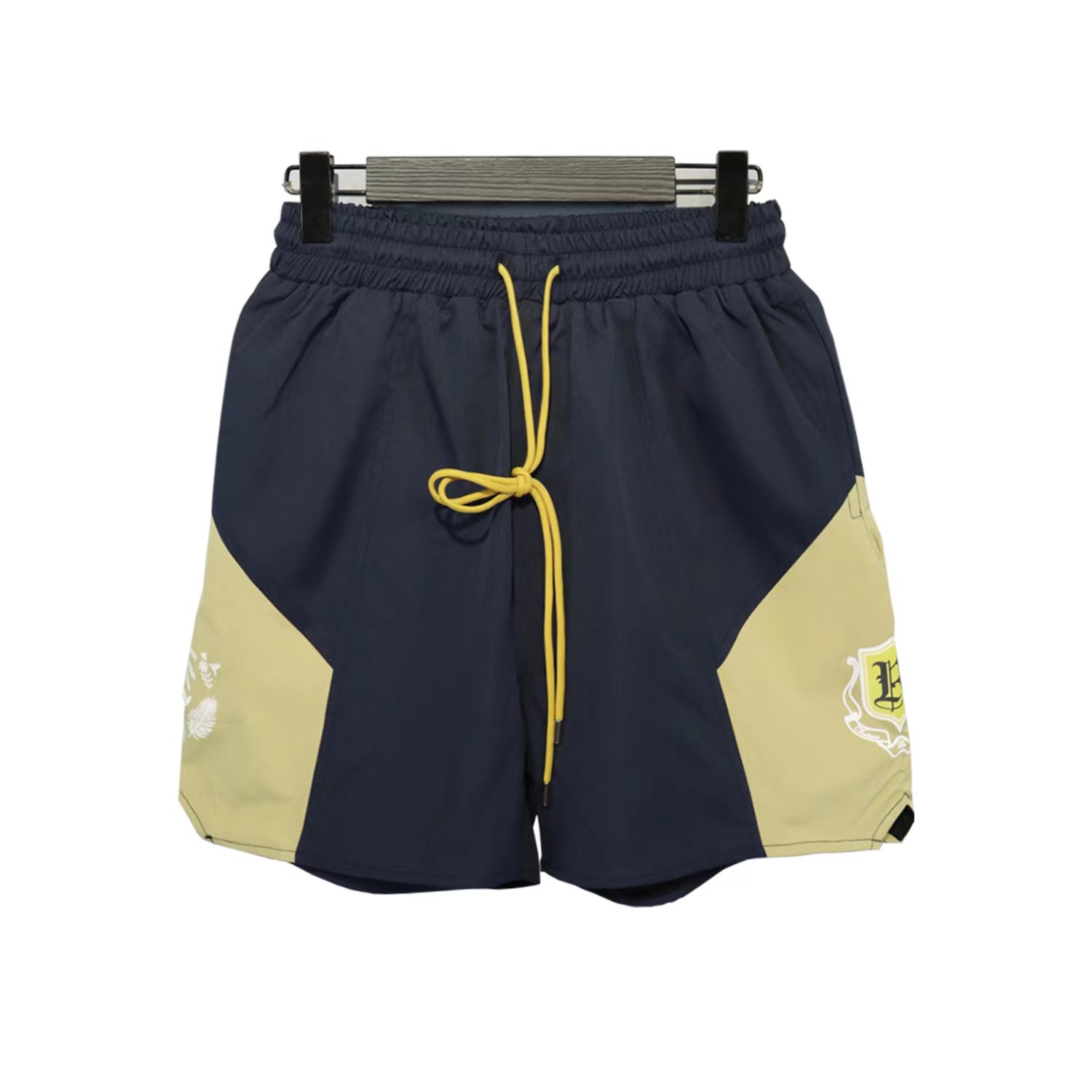 Best Replica Letters coconut tree print color blocking sports shorts - Colareps