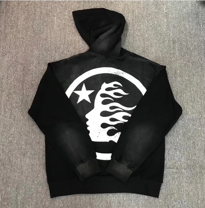 Best Replica 1:1 quality version Meteor Half Face Washed Old Print Hoodie - Colareps