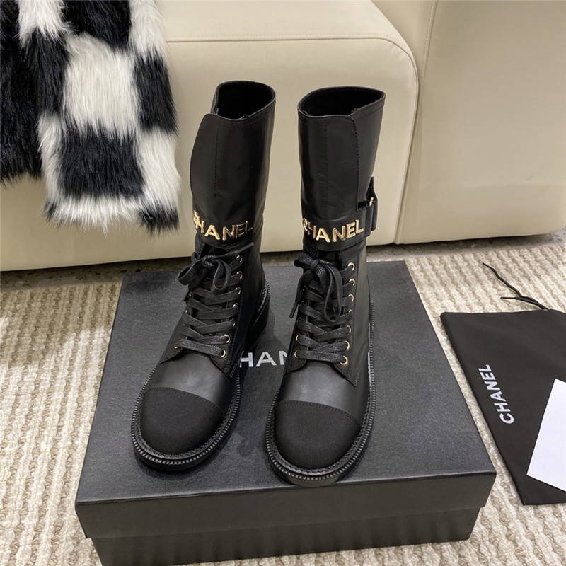 Best Replica chanel metal letter logo ankle boots - Colareps