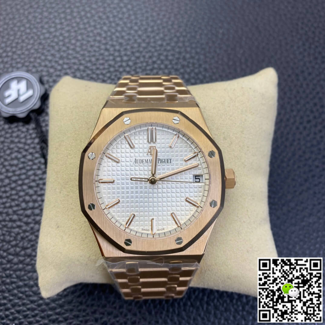 Best Replica Replica Audemars Piguet Royal Oak 15500 1:1 Best Edition ZF Factory Rose Gold White Dial - Colareps