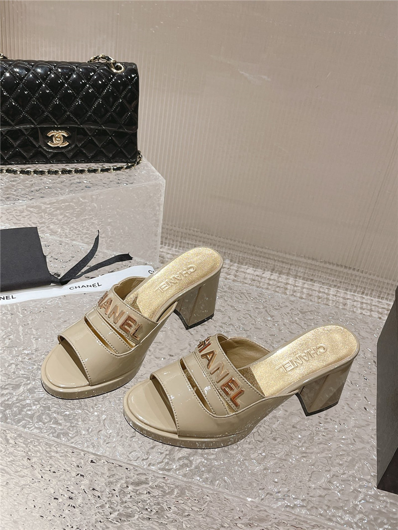 Best Replica chanel platform high heel slippers - Colareps