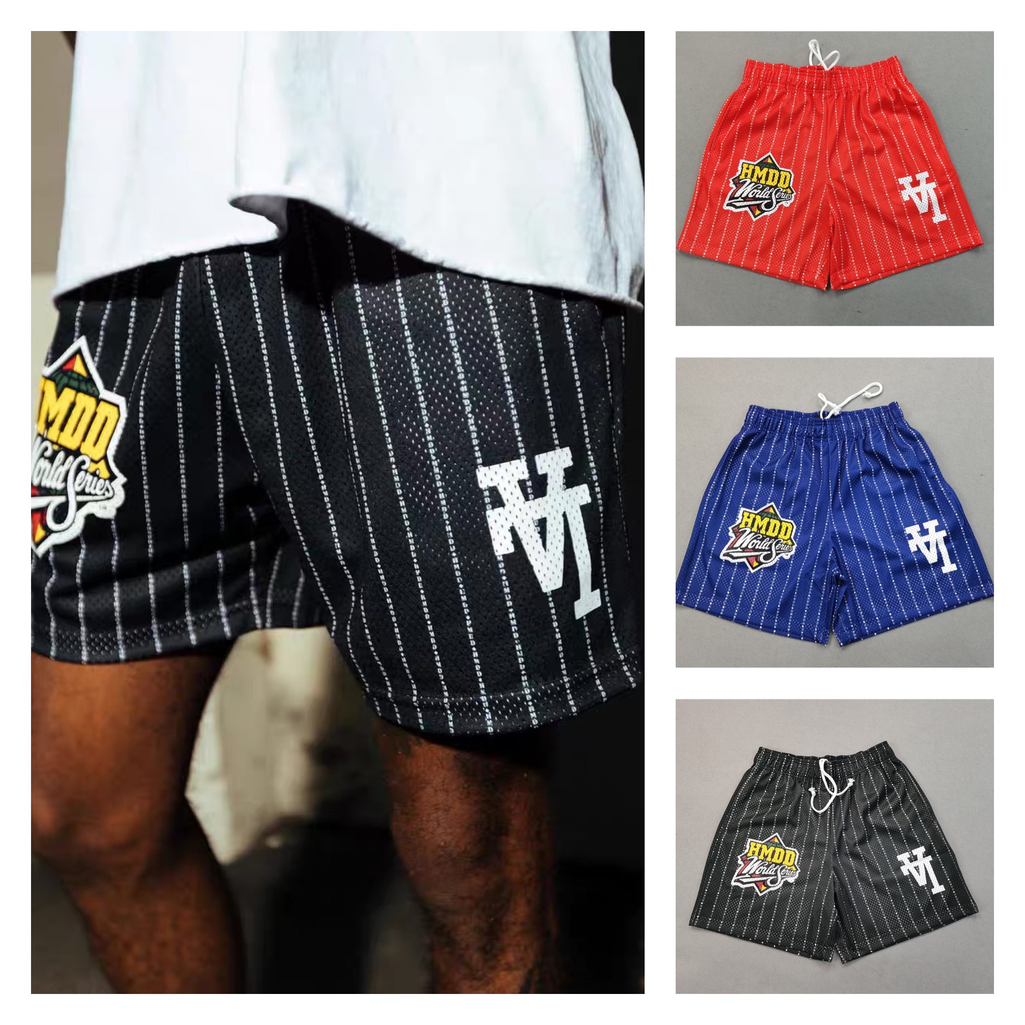 Best Replica HMDD LA letters stripe mesh shorts - Colareps