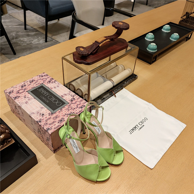 Best Replica Jimmy Choo handmade satin panel peep-toe sandals - Colareps